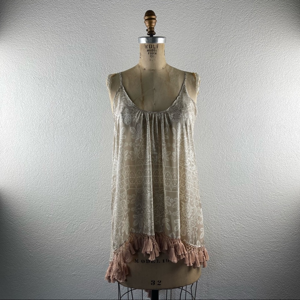Eternal Sunshine Creations l M/L Silk Oversized Tassel Fringe Bohemian Cover-Up